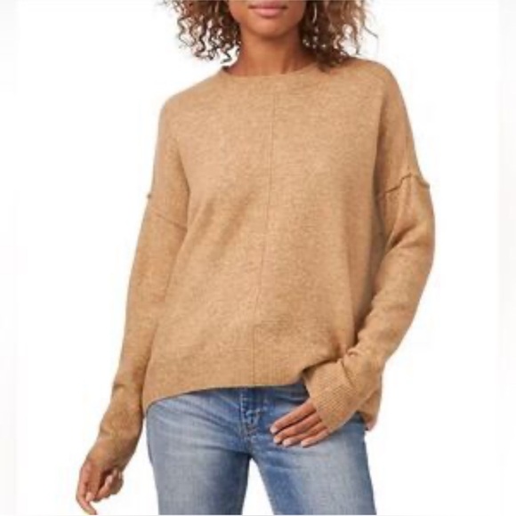 Vince Camuto Sweaters - Vince Camuto Women’s Tan Pullover Crewneck Oversized Sweater in Latte Heather M